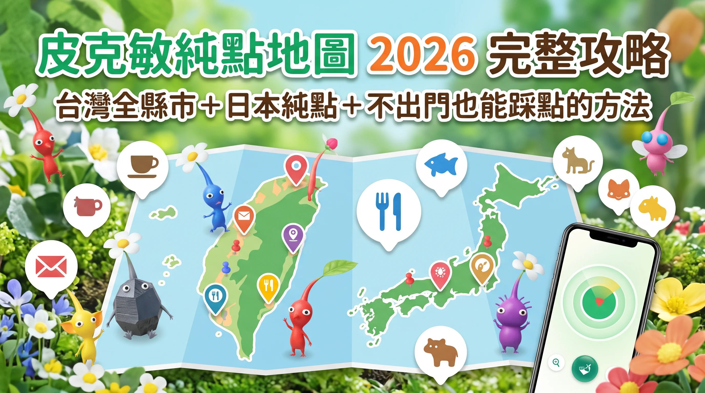 皮克敏純點地圖 2026 台灣與日本純點完整攻略